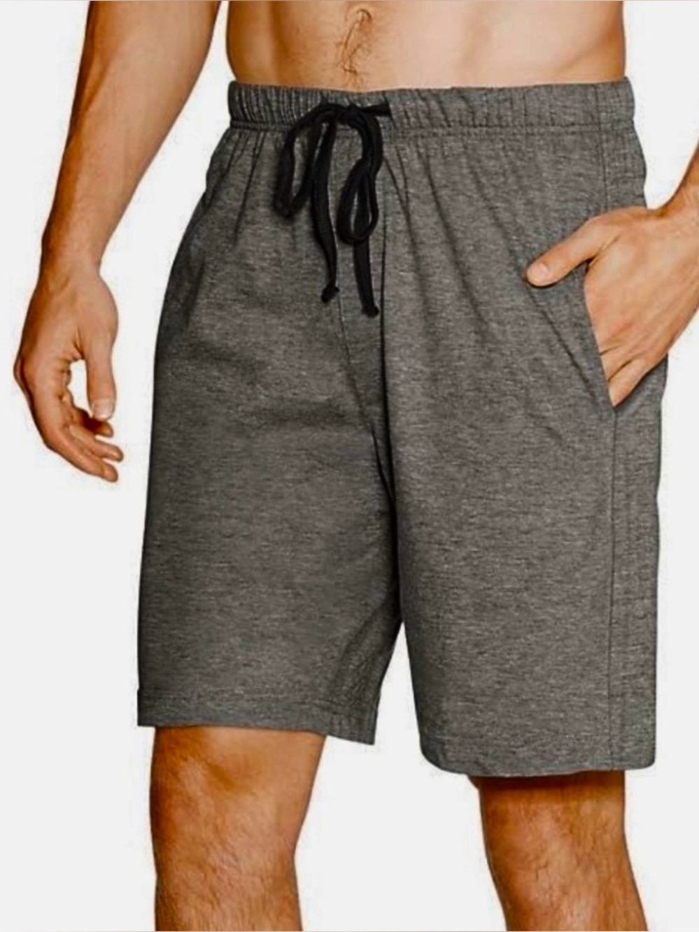 Men's Athletic Drawstring Shorts with Pockets XXL Heather Charcoal Gray NWT